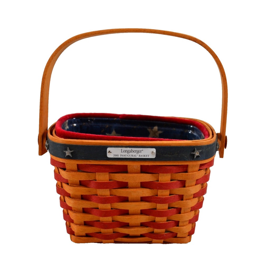 Longaberger 2001 Inaugural Basket Cloth Liner Clear Protector 5.5" x 3.5", 4" T